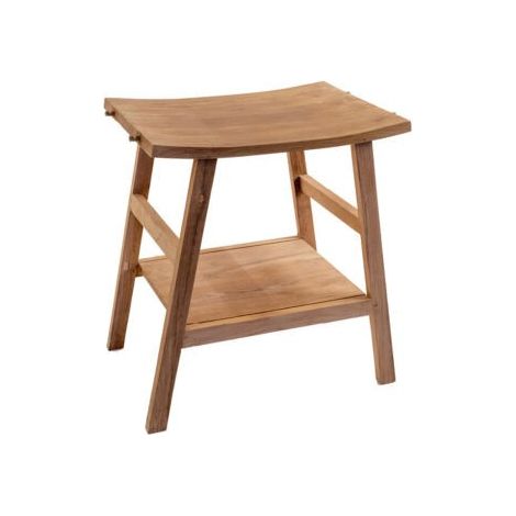 Mobile consolle bagno in Teak naturale con top semicurvo (1/2)