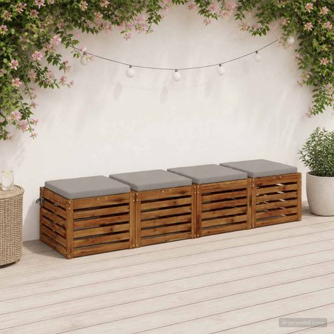 vidaXL 4-Piece Seat Cushions SOEST 4 pcs 100% Polyester Grey (1/5)