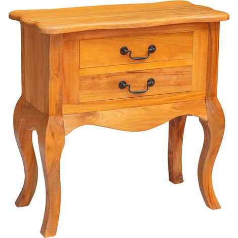 Side Table Natural 60.5 x 30 x 61 cm Solid Mahogany Wood vidaXL (1/5)