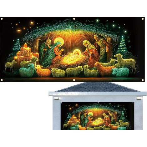 für Weihnachten Religiöse große Jesus Szene Haustür (1/5)