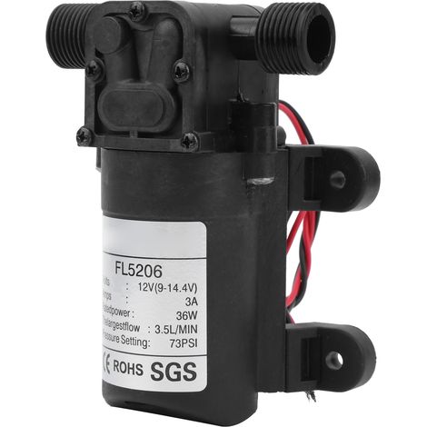 Pompe à eau à membrane électrique miniature, outil de pompage 73 PSI 3,5 L/min G1/2 po 36 W CC 12 V (1/5)
