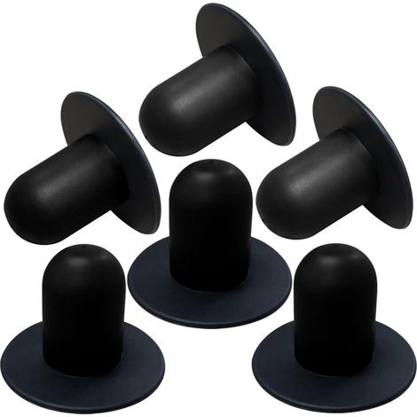 Lot de 6 bouchons d'obturation pour piscine hors-sol – Bouchons de remplacement pour filtre/skimmer compatibles Intex et Bestway (Noir) (1/5)