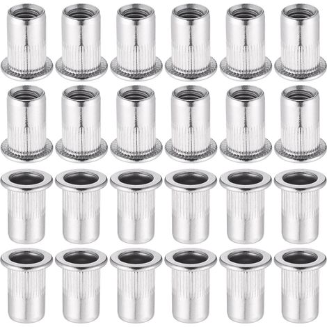 60 Pièces M8 Écrou à Sertir en Acier Inoxydable 304 - Tête Plate, Aveugle, Rivet Fileté pour Pince à Insert (1/5)