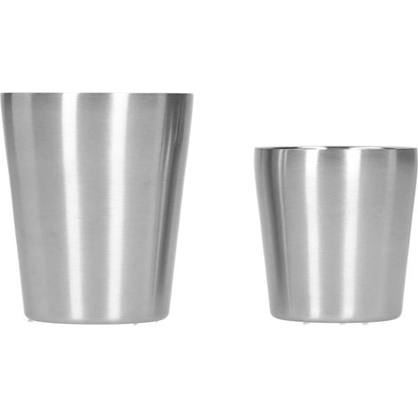 Lot de 2 tasses à bière, vin ou café à double paroi en acier inoxydable 304 (180 ml et 300 ml) (1/5)