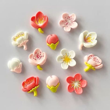 Lot de 12 aimants pour réfrigérateur, motif fleur rose, en résine, décoratifs pour tableau blanc. (1/5)