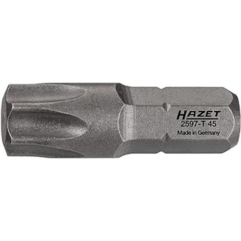 Embout de tournevis Torx I Ouverture de clé : T45 ILongueur 25mm I Valeurs de couple élevées pour une longue durée de vie I Entraînement hexagonal 1/4 de pouce (6,3 mm)