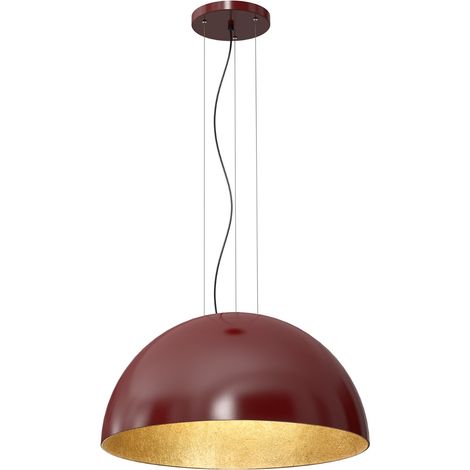 Lampada a sospensione Ø60 bordeaux interno oro Compo Luminex