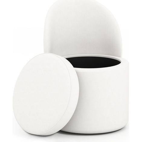 Sgabello da toeletta con schienale, pouf contenitore da 38 litri (1/5)
