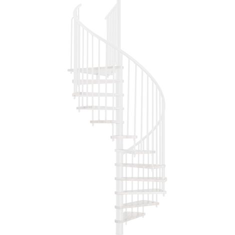 Minka Spindeltreppe Spiral Smart 38 - 305,5cm Geschosshöhe Weiß Weiß 120cm Durchmesser