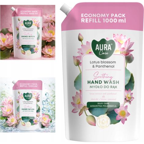 Sapone mani AURA Care con fiore di loto e pantenolo 1000 ml AHW-002-007