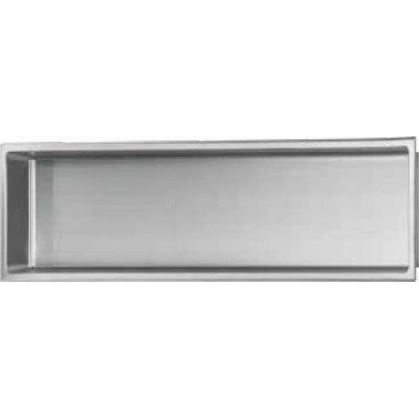 Niche murale de douche, étagère encastrable douche acier Inox Brossé - 30x90cm (1/3)
