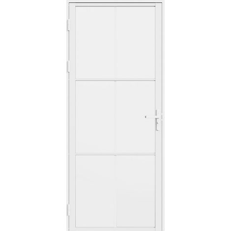 Bloc porte réversible en aluminium et verre dépoli - H204 x L73 cm - Blanc - SEROTO