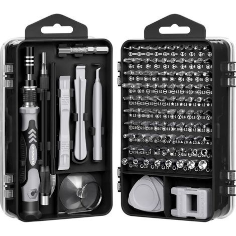 Kit de 115 mini destornilladores de precisión magnéticos, juego de herramientas para reparación de ordenadores (PC, portátil, teléfono, gafas, Mac, smartphone, bricolaje, consolas de videojuegos), col (1/5)