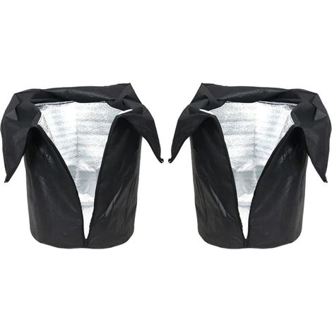 Housses Hivernales pour Pots de Fleurs 2 Pack Protection Gel -45°C avec Fermeture Eclair pour Arbustes Balcon Jardin Terrasse-noir (1/5)