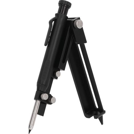Outil de traçage multifonction en alliage d'aluminium pour le travail du bois, outil de dessin de lignes, crayon de construction avec recharges noires (1/5)