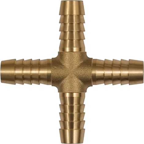 Riegler Kreuz-Schlauchverbindungsstutzen, für Schlauch LW 8 mm, Messing (1/3)