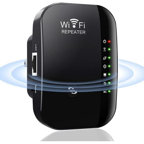 (11.5cmx10.5cmx5cm,black)Répéteur WiFi Puissant Amplificateur WiFi 300Mbps 2.4G Repeteur WiFi avec WPS Fonction WiFi Extender avec Port Etherne Facile à Installer Compatible avec Tous Les Routeurs (1/5)