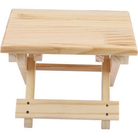 Banc carré pliable en bois massif de style rustique, design ergonomique, finitions de haute qualité (1/5)