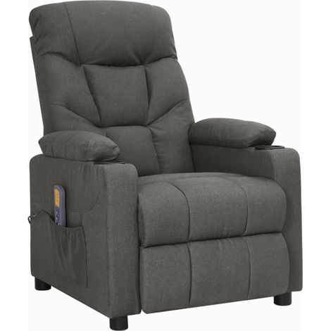 Fauteuil de massage inclinable Gris foncé Tissu 23 (1/5)