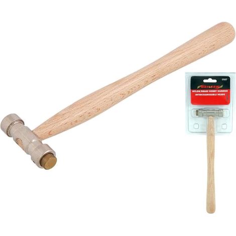 Neilsen Wooden Handle Interchangeable Nylon & Brass Hammer Small Lightweight (1/2)