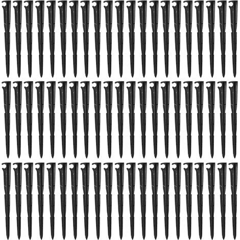 Pack of 50 ground stakes for irrigation pipes and drip irrigation systems, 4/7mm diameter, for garden use (1/4)