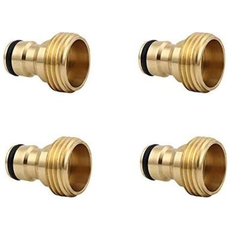 Connecteur rapide pour tuyau d'arrosage 4 pièces, buse de tuyau mâle en laiton de 3/4 pouces, adaptateur à connexion rapide (1/5)