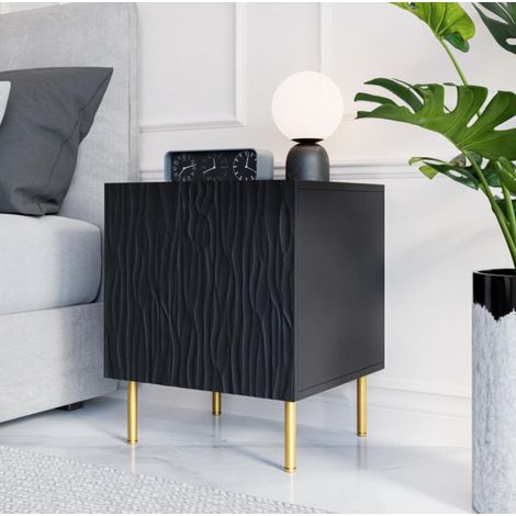 Table de chevet design noir mat Mokt (x2) (1/3)