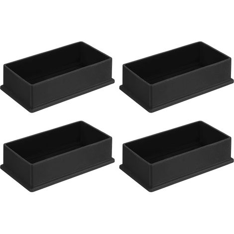 4 Embouts de pieds carrés, PVC noir antidérapant, protection sol, pour chaise table bureau intérieur extérieur (1/5)