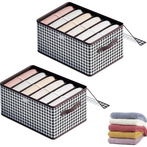 Boîte de rangement pour vêtements de pour de grande capacité de type tiroir de pliable couches 2pcs 6 (1/5)