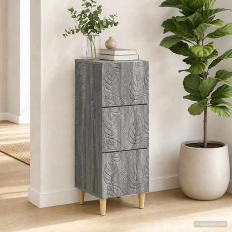 vidaXL Armoire à tiroirs Sonoma gris 33 x 34,5 x 90 cm (1/5)