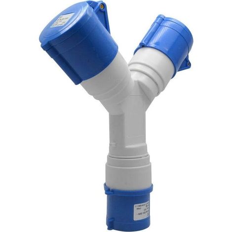 Adaptateur électrique 2 prises 16A 220V IP44 – Multiprise pour chantiers humides et caravanes – Plastique robuste résistant aux chutes (1/4)