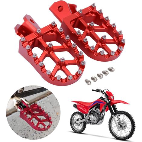 Adatto per pedane da moto da cross, pedali, supporti CNC per CRF250F 19-24 XR150L 15-24 CRF150F CRF230F 03-19 Hawk 250 Dirt Pit Bike Rosso (1/4)