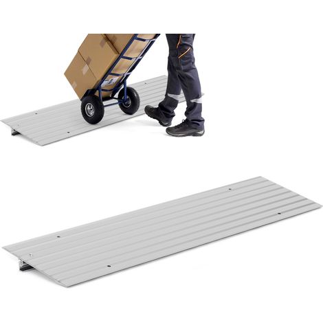 Wolketon Rampe de seuil de porte, rampe pour fauteuil roulant en aluminium avec design de rampe réglable & capacité de charge de 360 kg, 2.5 cm de hauteur