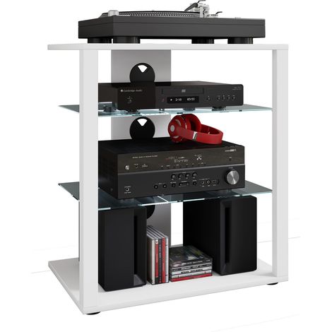 Hifi Mobili Rack Alu Vetro Phono Folas 70x60x41 - VCM