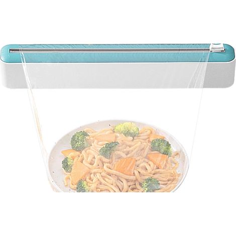 Distributeur de Film Étirable avec Coupeur - Coupe Feuille d'Aluminium pour Emballage Alimentaire Distributeur Manuel de Cuisine à Découpe Rapide pour Film Étirable Papier Al (1/5)