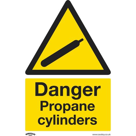 Sealey SS62V1 Worksafe Danger Propane Cylinders Safety Sign - Self-Adhesive Vinyl (1/5)