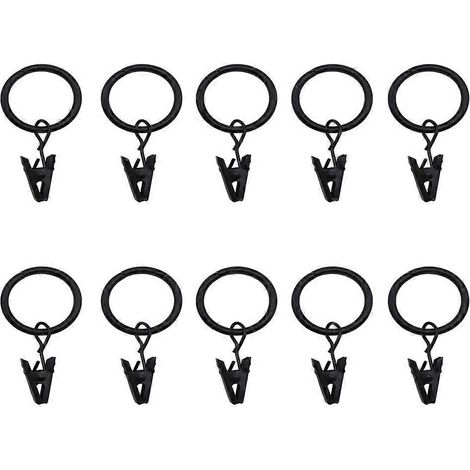 Lot de 10 crochets de suspension pour rideaux de fenêtre avec pinces, rideaux coulissants pour chambre à coucher (1/5)