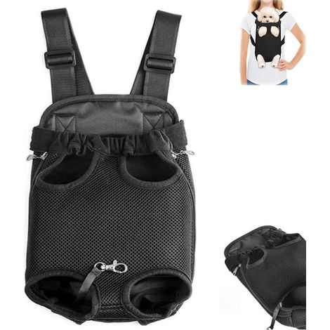 Sac à dos pour animaux - Sac bandoulière pour animaux - Sac de transport extérieur ajustable - Conçu pour chiens et chats - 20 cm x 15 cm x 1,5 cm - Noir - Convient pour la randonnée, les voyages, le (1/5)