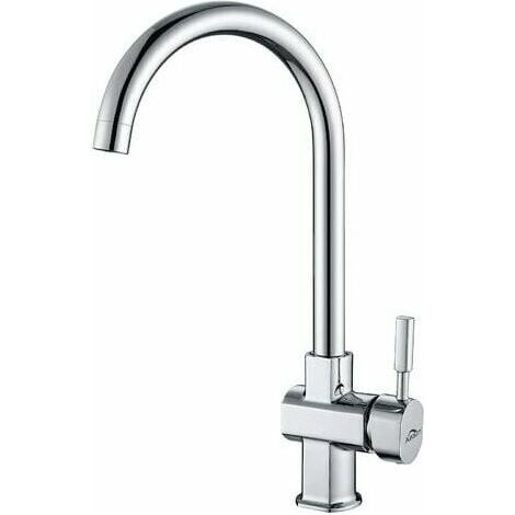 Tap Single Lever Kitchen Chrome Swivel Spout 360° Elegant Kitchen Faucet Brass Dismountable Aerator Hot and Cold Water Kitchen Sink Mixer Tap (1/5)