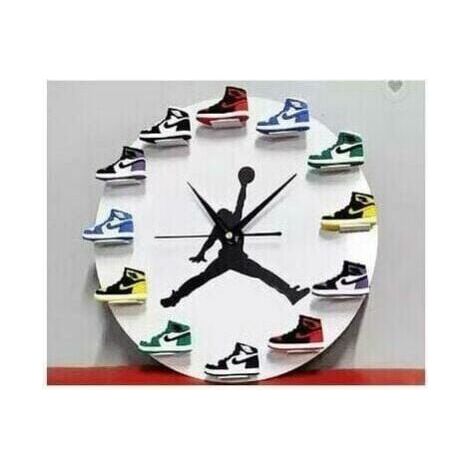 Home 30cm AJ1-12 Horloge Murale , Cadran Horloge pour la Maison Salon Chambre Bureau Café Bar Decor (Fond Blanc ) (1/2)