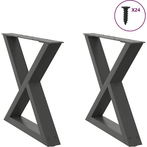 vidaXL Coffee Table Legs 2 pcs Anthracite 50x(42-43,3) cm Steel