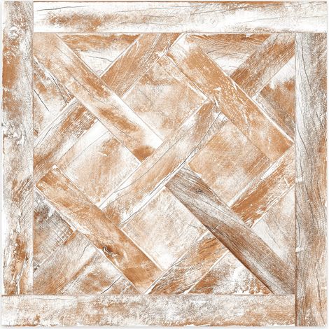Carrelage Vintage effet Parquet Bois Blanc Vieilli Versailles 45x45x0,95 cm Virelno - Sol intérieur (vendu par carton de 1 m²) - RO'MA CARRELAGE