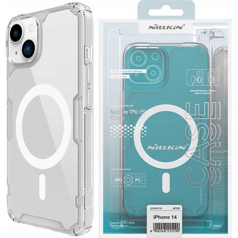 Funda magnética Nillkin Nature Pro para iPhone 14 Plus, MagSafe transparente (1/5)
