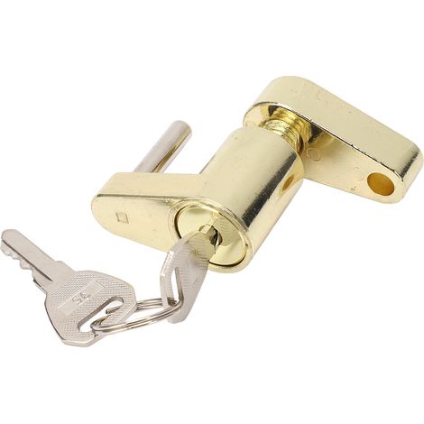 Antivol de timon de remorque robuste et polyvalent pour camping-cars et camions, couleur or. (1/5)