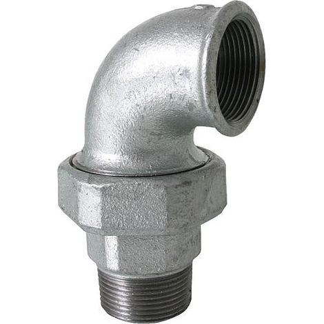 Raccord en fonte malleable galva Nr.98 Raccord a vis coude, conique fem/male diam. 1" (1/3)