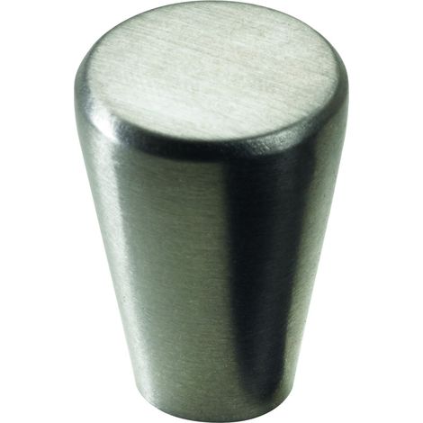 Hettich Möbelknopf Zinkdruckguss Edelstahl-Optik Ø 15,0 mm - 1 Stück Möbelknopf