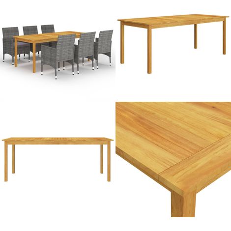 Set Mobili da Pranzo per Giardino 7 pz Grigio - Tavolo da pranzo da esterno - Sedie da giardino