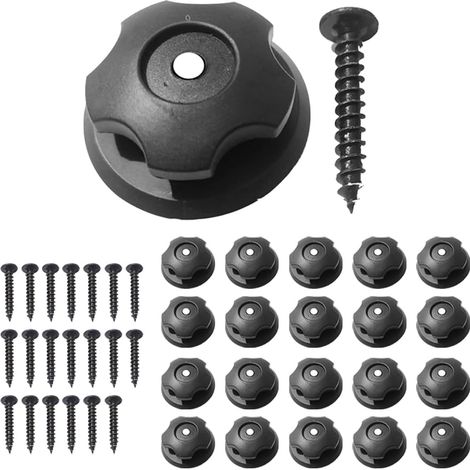 20 Pièces Boutons Ronds pour Remorque avec Vis, Boutons De Fixation De Bâche en Plastique, Boutons Ronds Crochets De Bâche pour Remorques, Crochets Fixation Véhicules pour Filets Remorques (1/5)