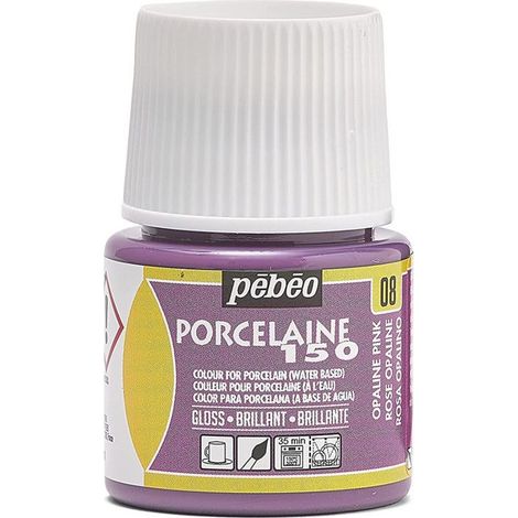Peinture porcelaine - Pébéo - 150 Brillant Rose opaline N°08 - Flacon 45ml - Cuisson 150°C - Couleurs brillantes (1/4)