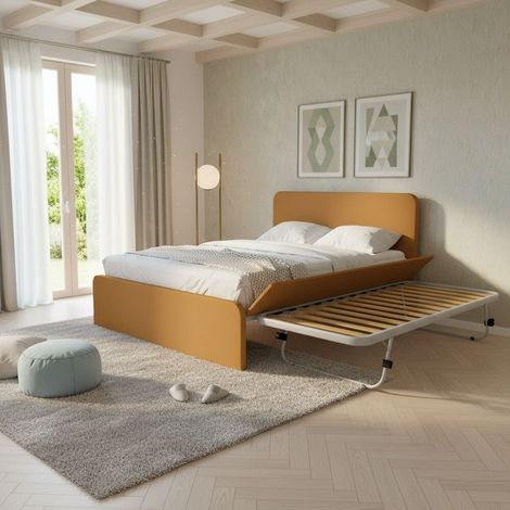 Letto matrimoniale 160x200 con rete estraibile e sollevabile - Zolfo (1/5)